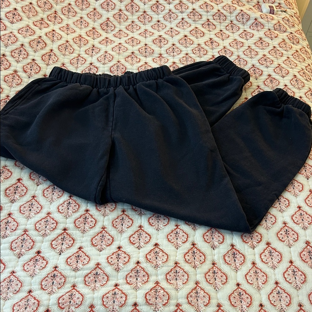 Brandy Melville Navy Blue Elastic-Waist Sweat pants